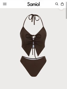 Samiol Brown Lace-Up Halter Bikini Set
